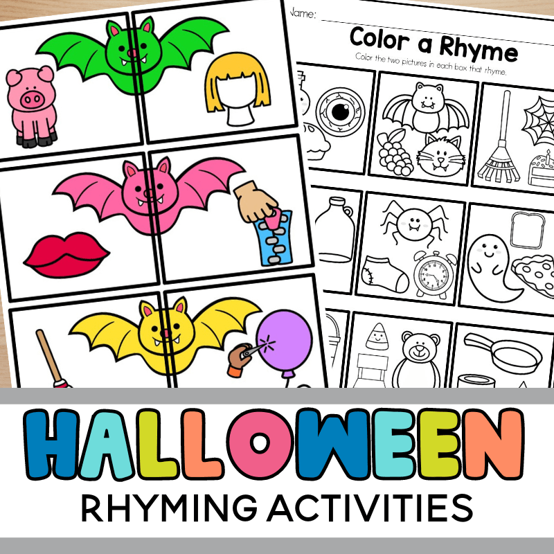 Halloween Rhyming Words Worksheet and Activities - Sarah Chesworth