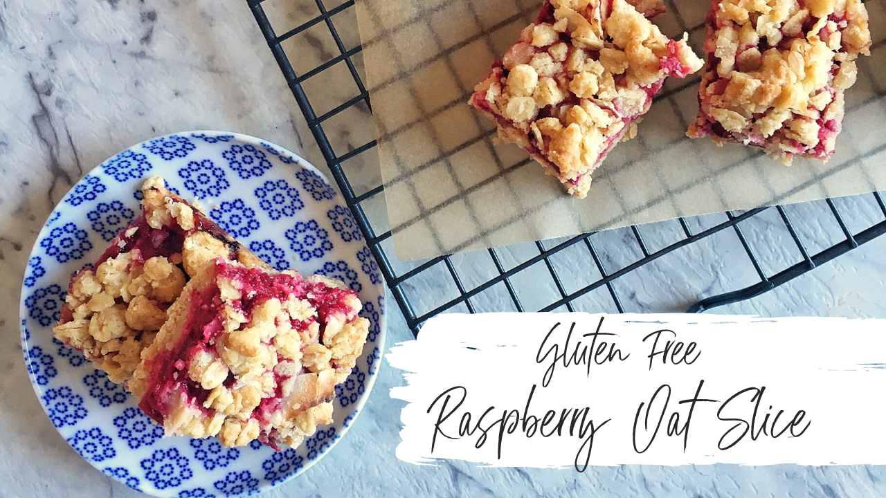 Gluten Free Raspberry Oat Slice Sarah King