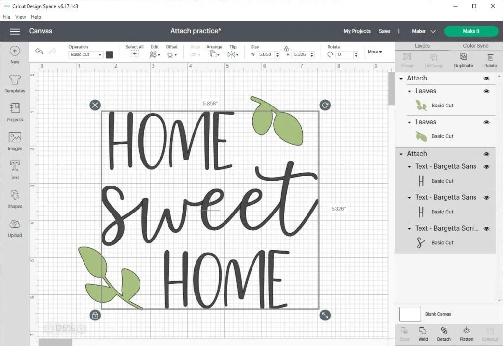 How to Use Attach in Cricut Design Space Sarah Maker
