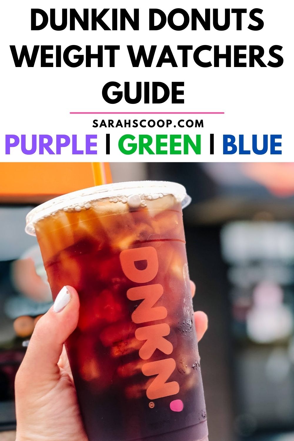 Dunkin' Donuts Weight Watchers Food & Drink Guide (Purple, Blue, and