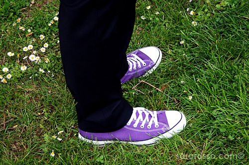 purple converse wedding
