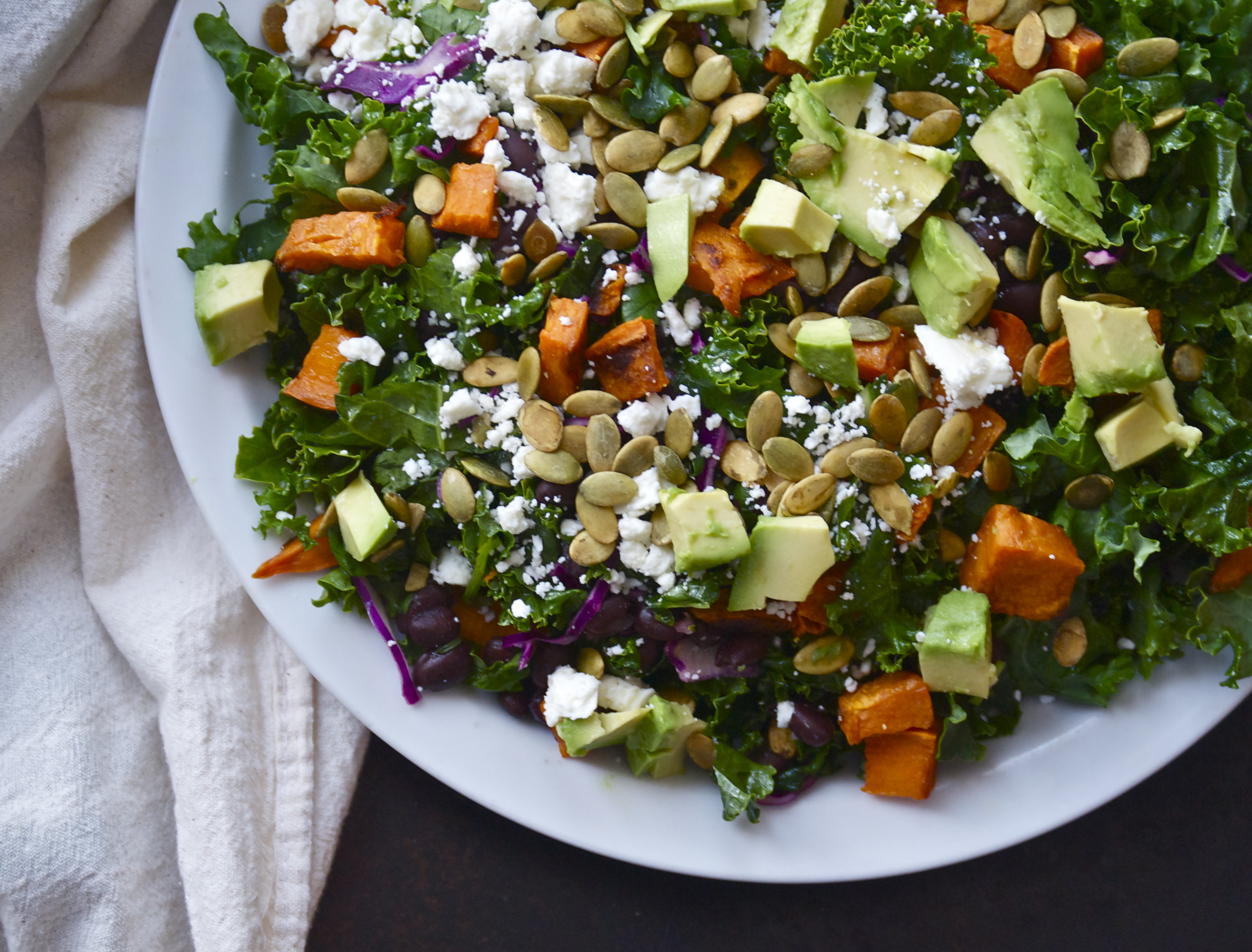 Sweet Potato & Black Bean Kale Salad Sara Sullivan