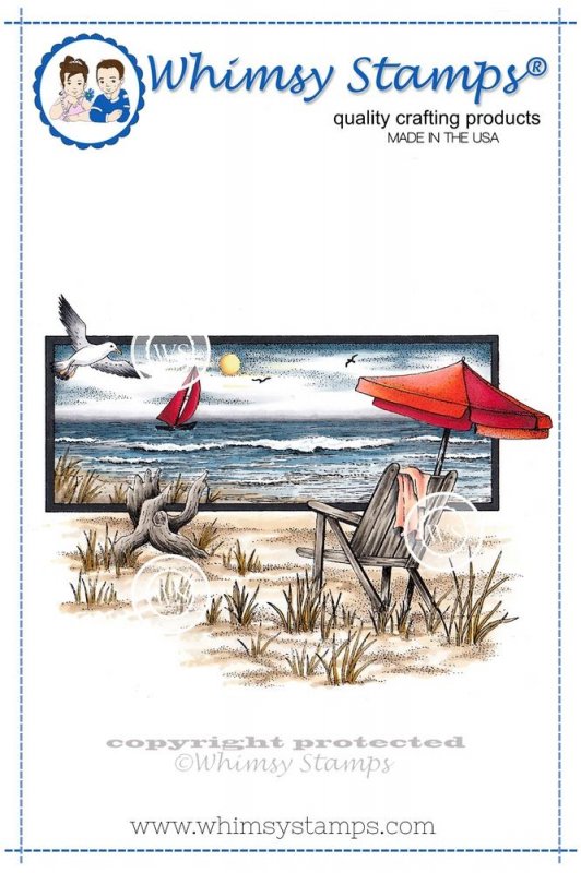 Beach serenity rubber stamp Stämpel med strandmotiv från DoveArt