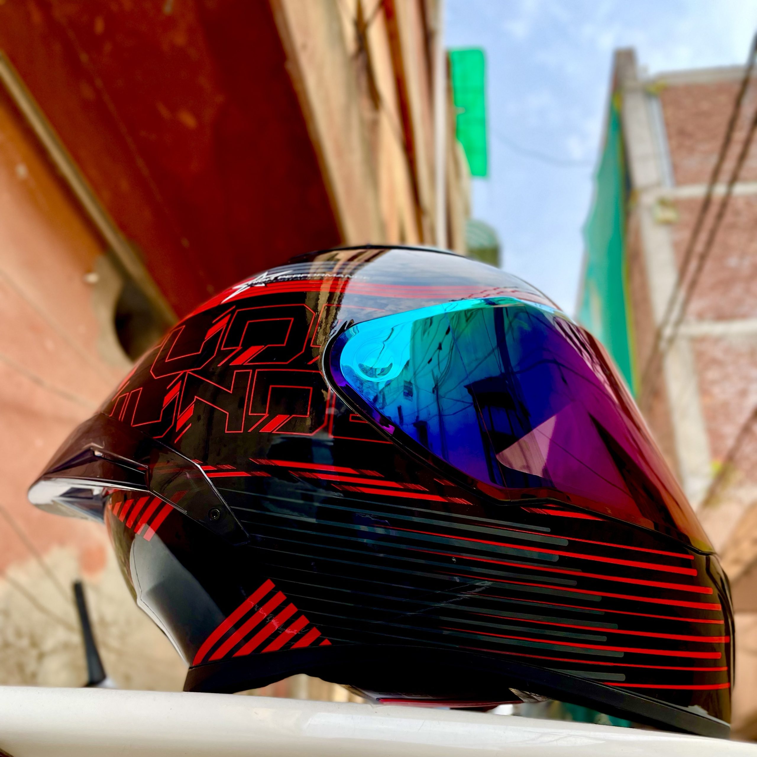 STUDDS THUNDER PRO D11 DOT APPROVED FULL FACE HELMET RAINBOW VISOR WITH