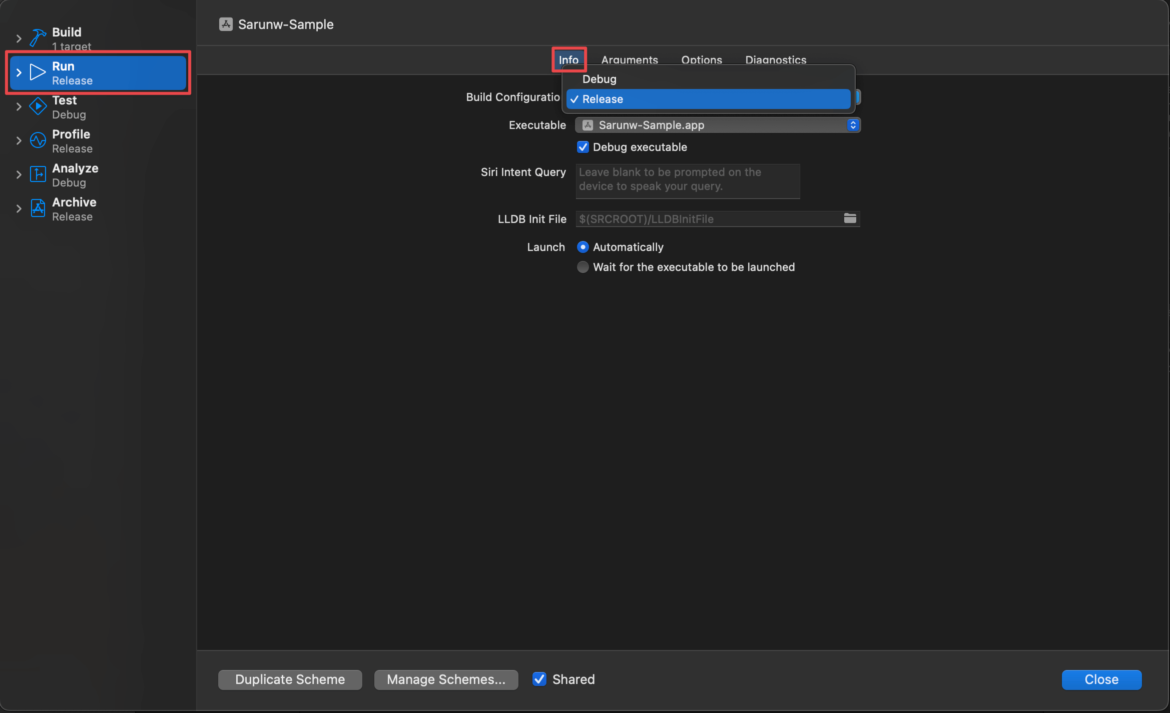 How to Run code in Release build in Xcode Sarunw