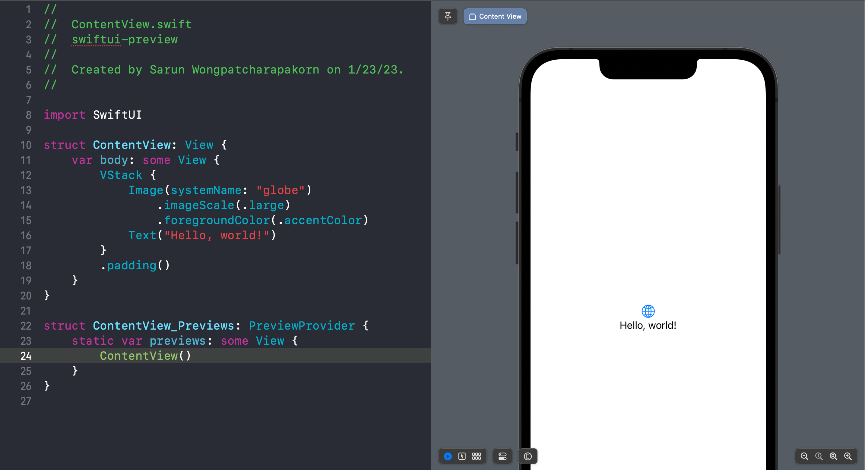 How to preview SwiftUI Layout without device frame Sarunw
