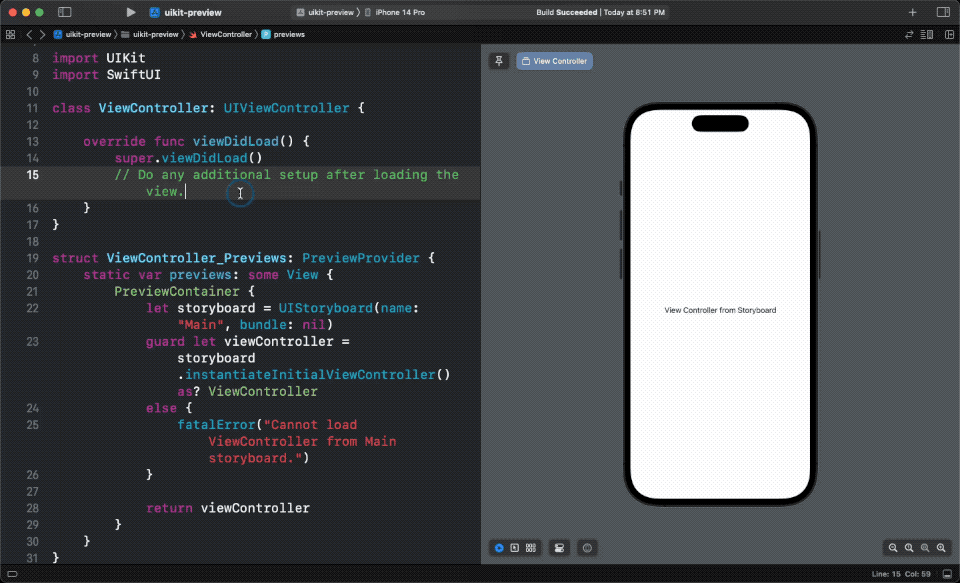 How to preview UIViewController in Xcode Previews Sarunw