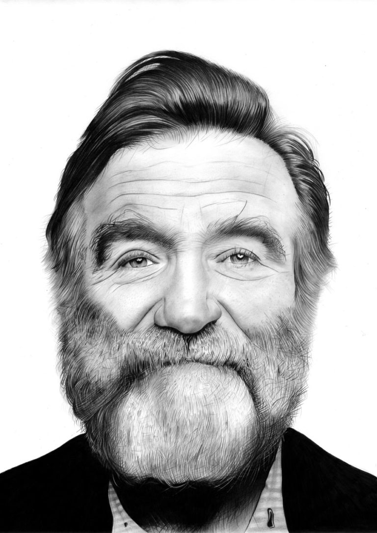 Robin Williams Pencil Drawing Sasco Art