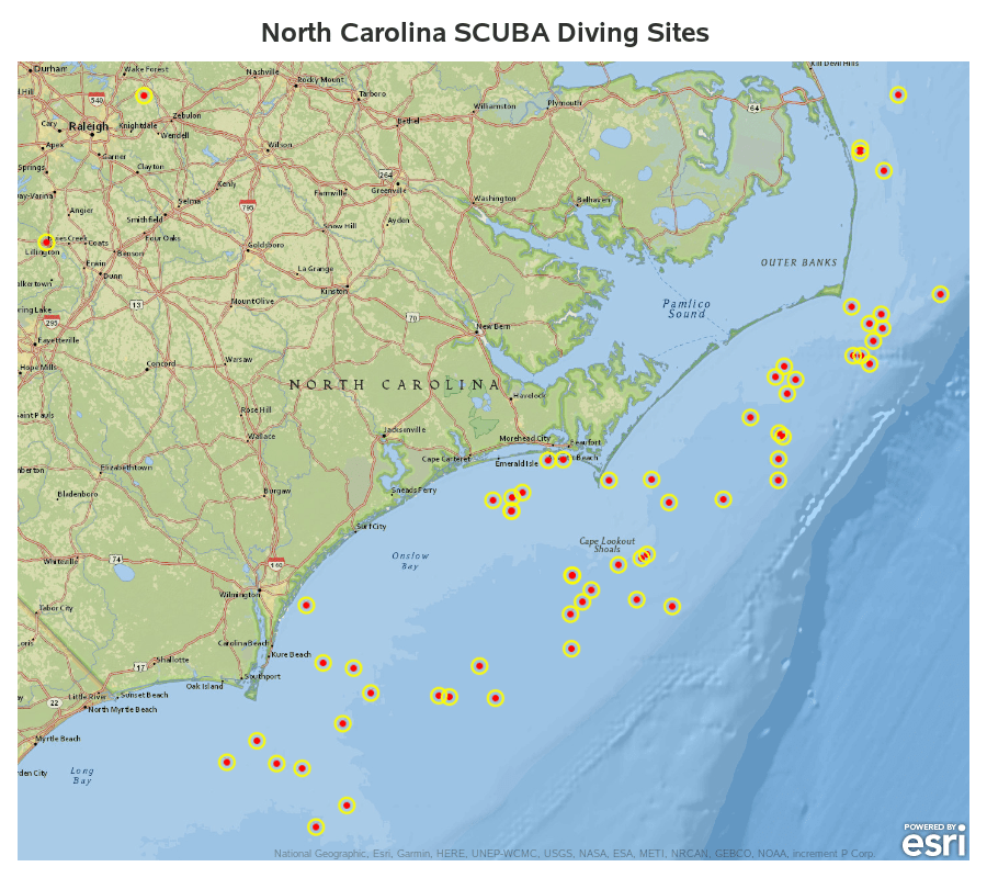 North Carolina SCUBA Diving Sites