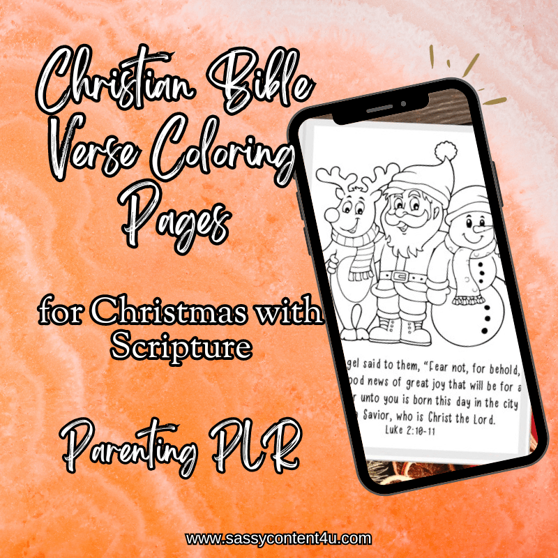 Christian Christmas Coloring Pages with Scripture PLR