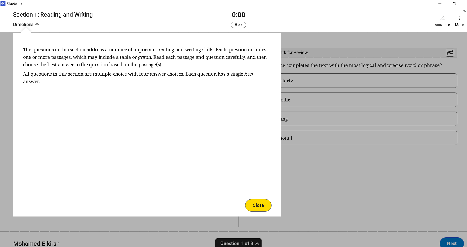 Practice Digital SAT ( Blue Book) - sat-act-est.com