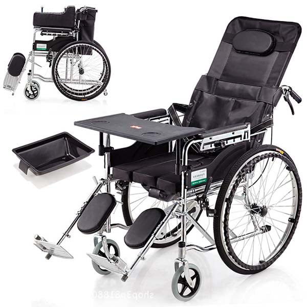 Wholesale Cold Rolled Carbon Steel Reclining Wheelchair With Commode