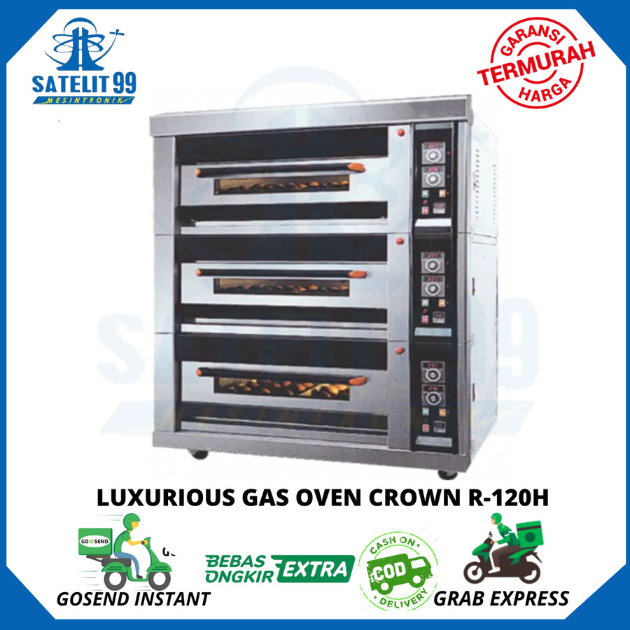 Mesin Gas Pemanggang Adonan, LUXURIOUS GAS OVEN CROWN R120H Satelit Electronic