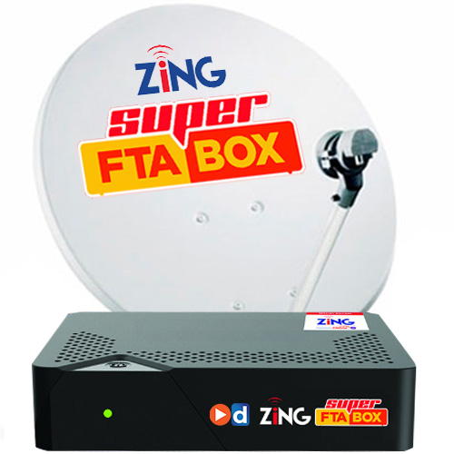 DD Free Dish 2 In1 Set Top Box Dish Tv Zing Super FTA Set Top with Hardware & Installation