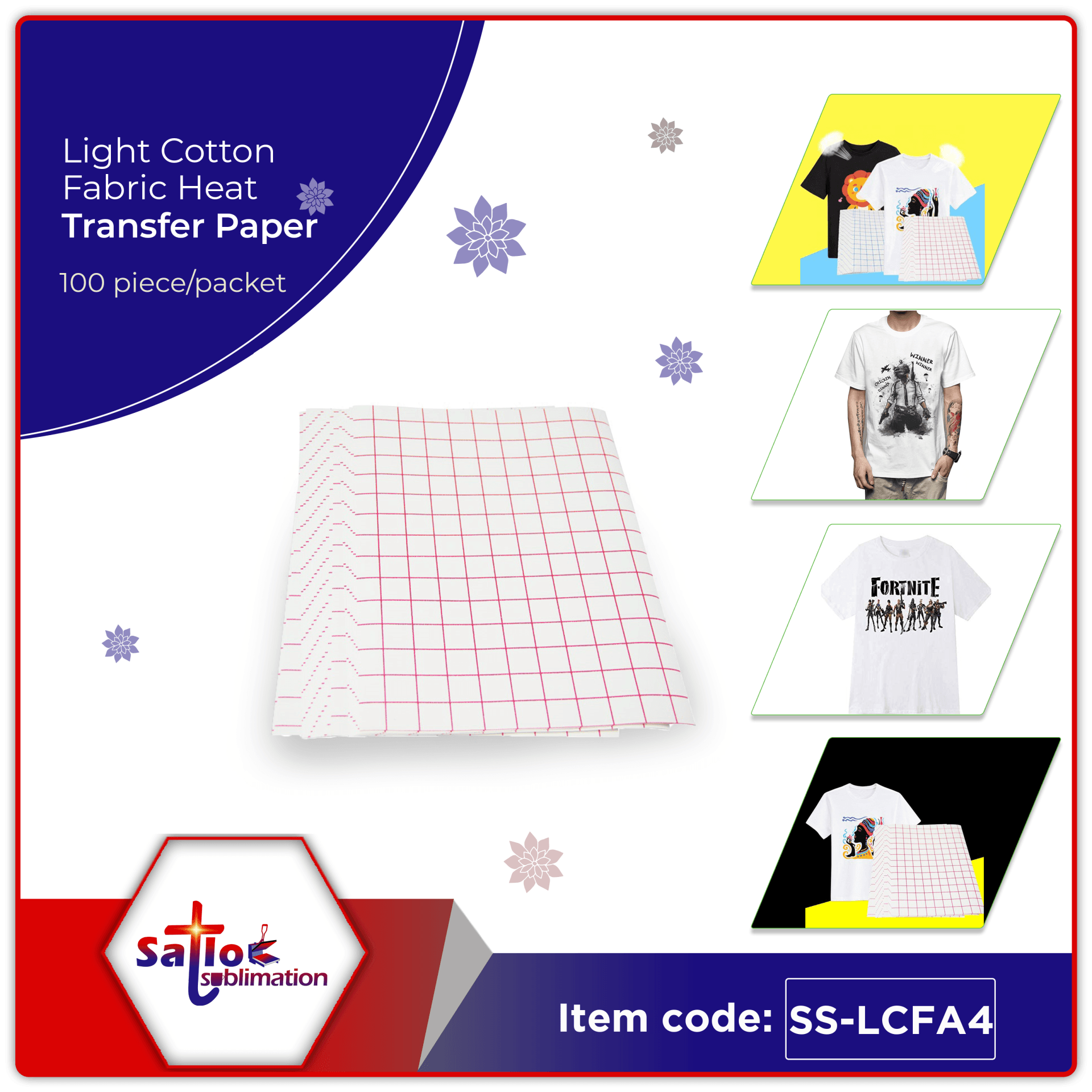 Light Cotton Fabric Heat Transfer PaperQuality Tshirt Printing Order Now