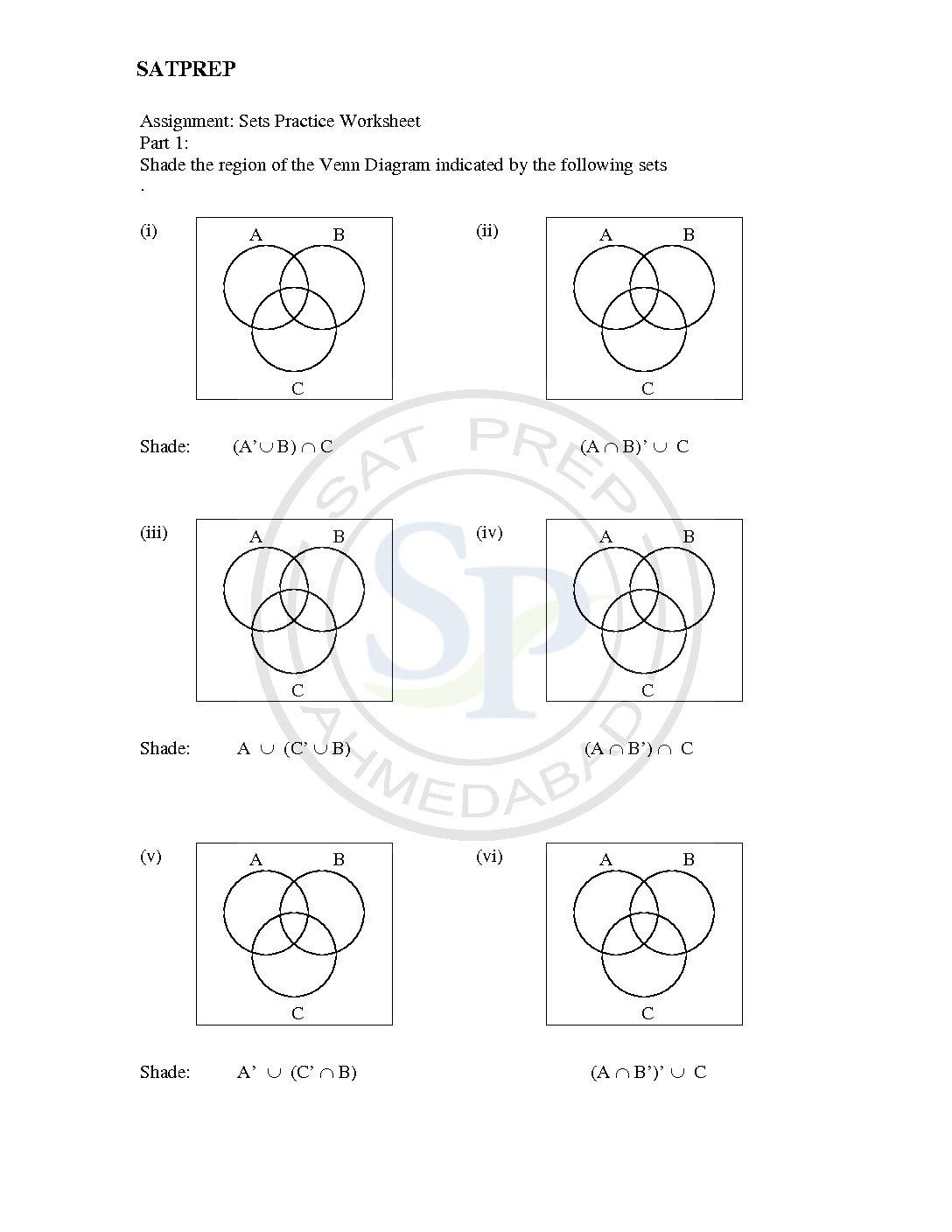 Sets and Venn Diagrams shows relationships between various sets