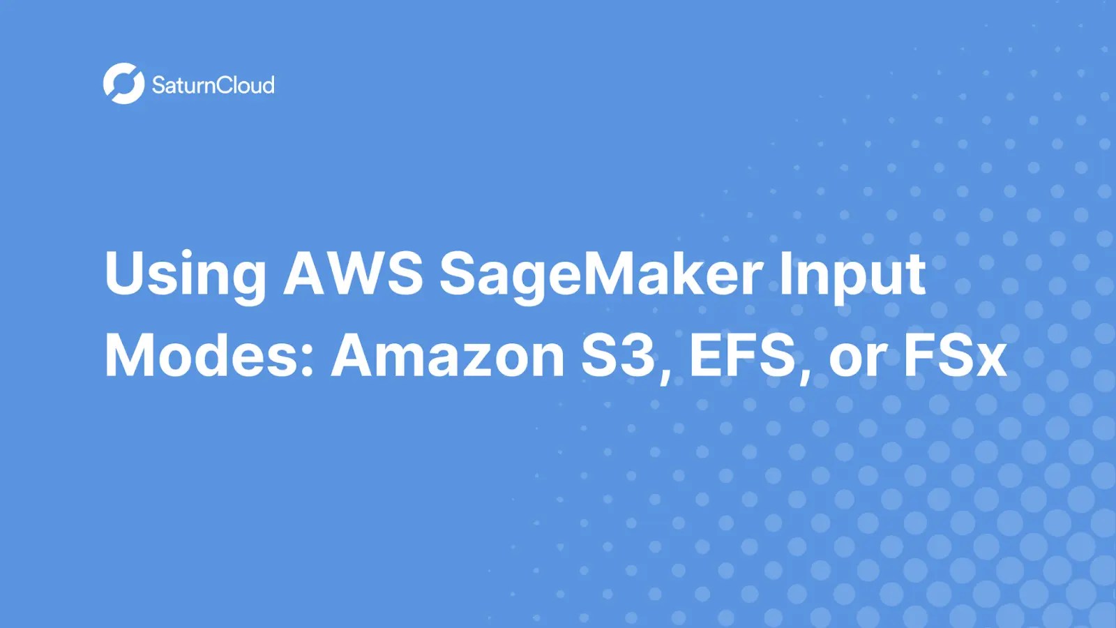 Using AWS SageMaker Input Modes Amazon S3, EFS, or FSx Saturn Cloud Blog