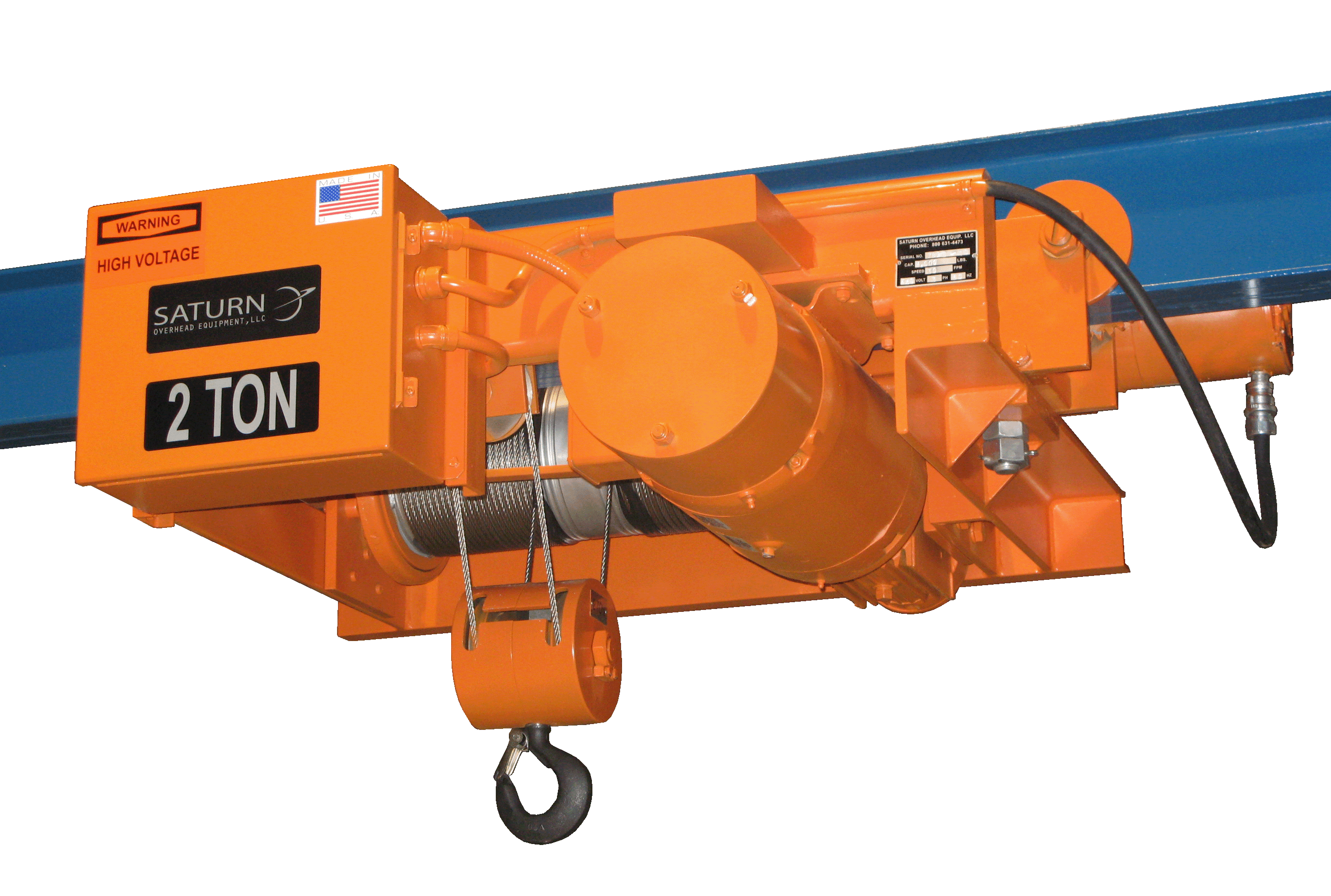 UltraLow Headroom Wire Rope Hoists Saturn