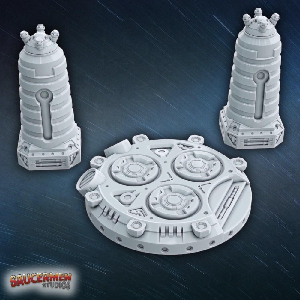 Teleport Pad & Power Conduits STL Saucermen Studios