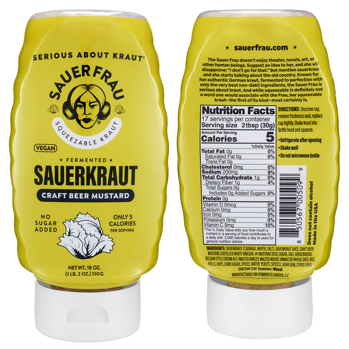 Sauer Frau Squeezable Sauerkraut Craft Beer Mustard