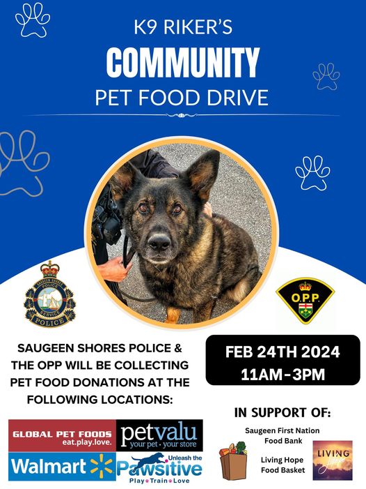 Police helping pet owners with food drive mark your calendar Saugeen
