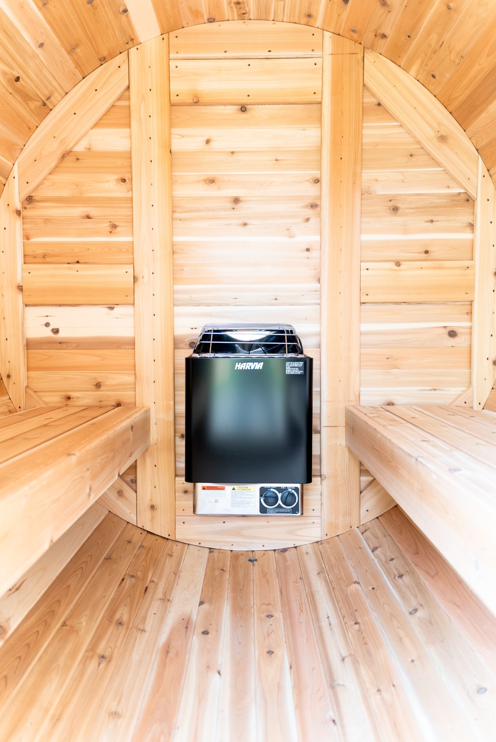 Sauna baril avec porche complet Barrel Sauna Quebec Canada