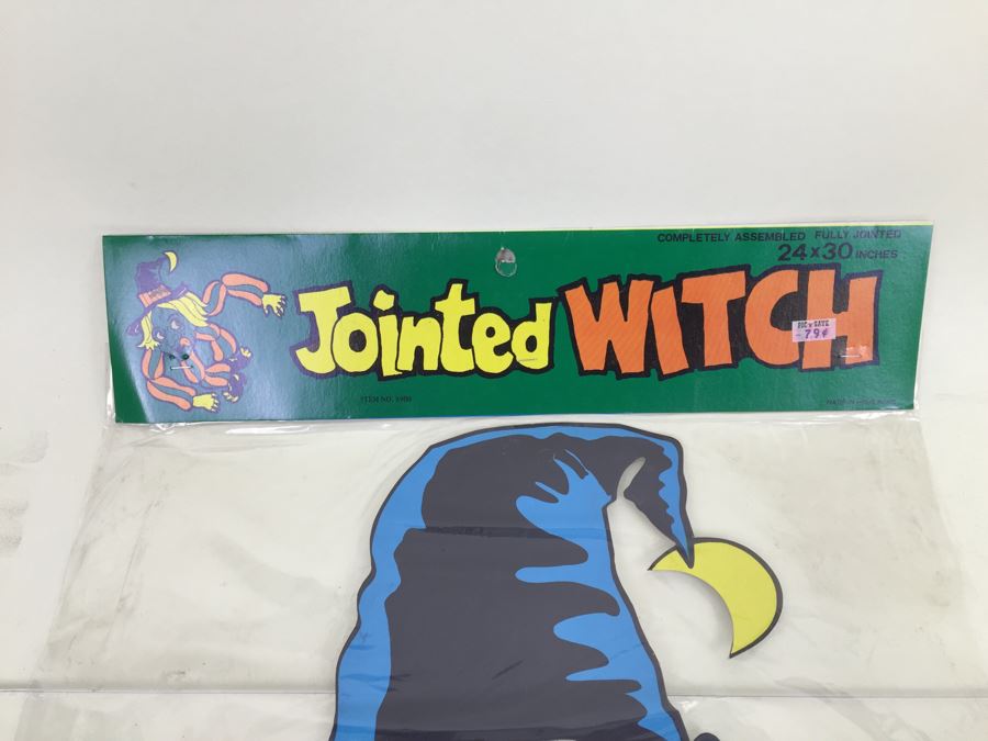 Vintage Jointed Witch Halloween Decorations New In Packaging