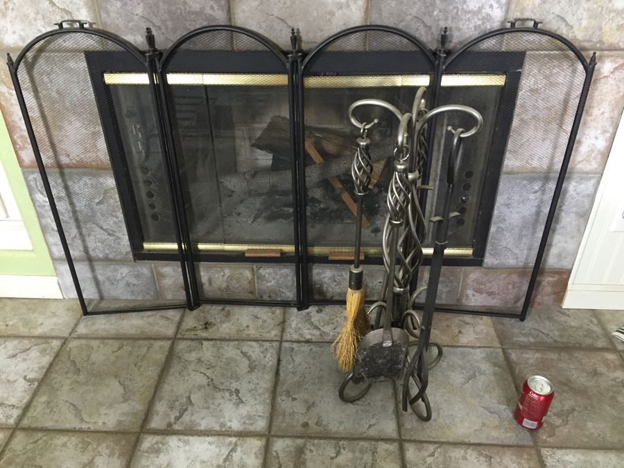 Fireplace Screen And Fireplace Tools
