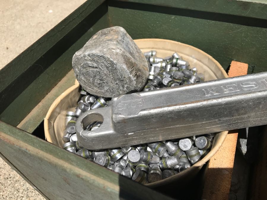 Vintage Kennedy Kits Metal Toolbox LOADED With Custom Cast LEAD Bullets