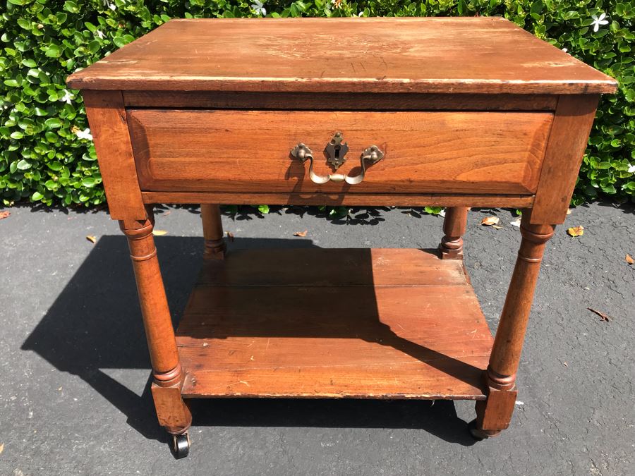 LAST MINUTE ADD Antique Side Table Nightstand With Drawer 21W X 16D X