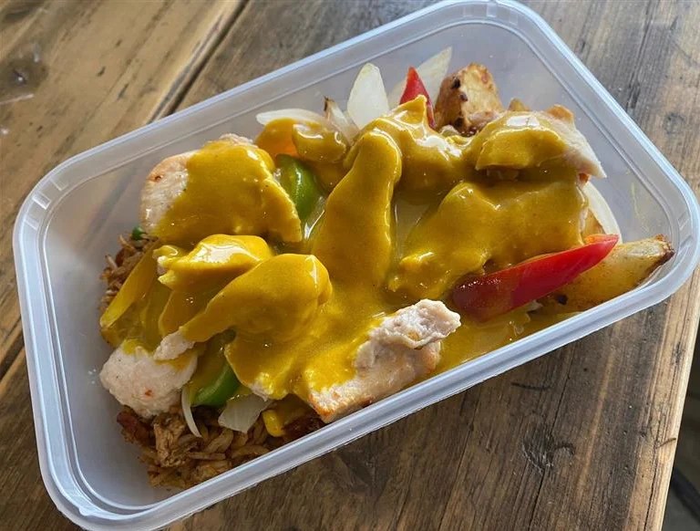 King Prawn Salt and Pepper Munchie Box with Curry Sauce Savage Kitchen