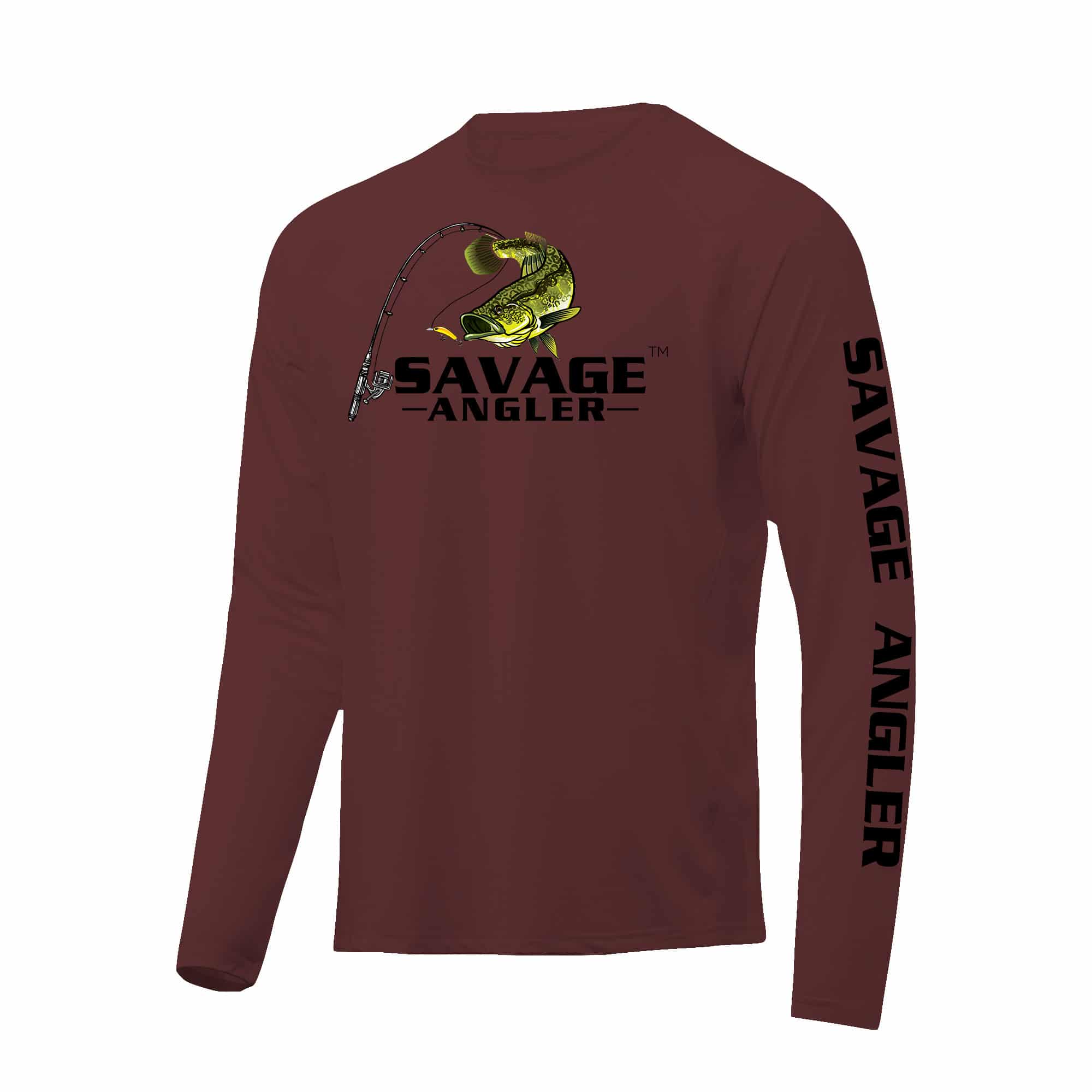 Savage Angler Bass Series Men's Long Sleeve Performance Fishing Shirt