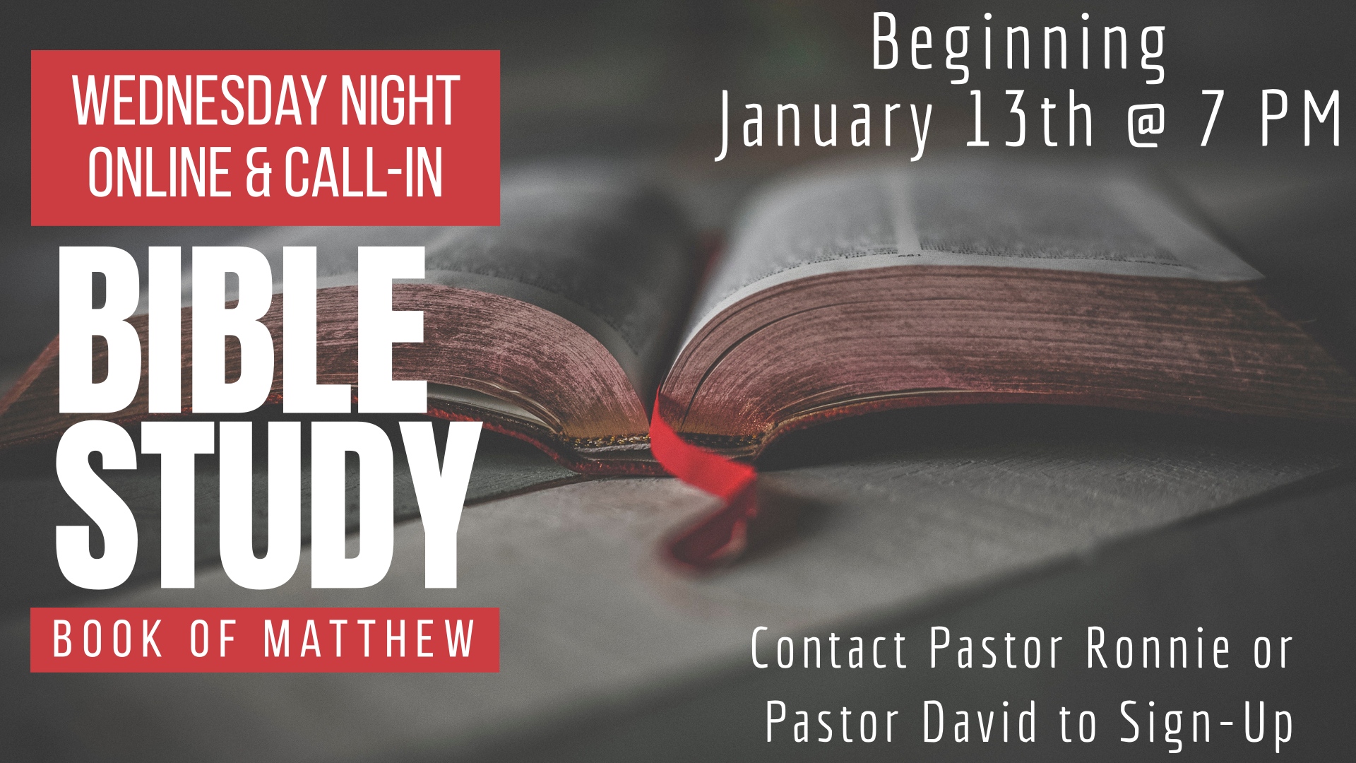Wednesday Night Bible Study Savannah Methodist Church