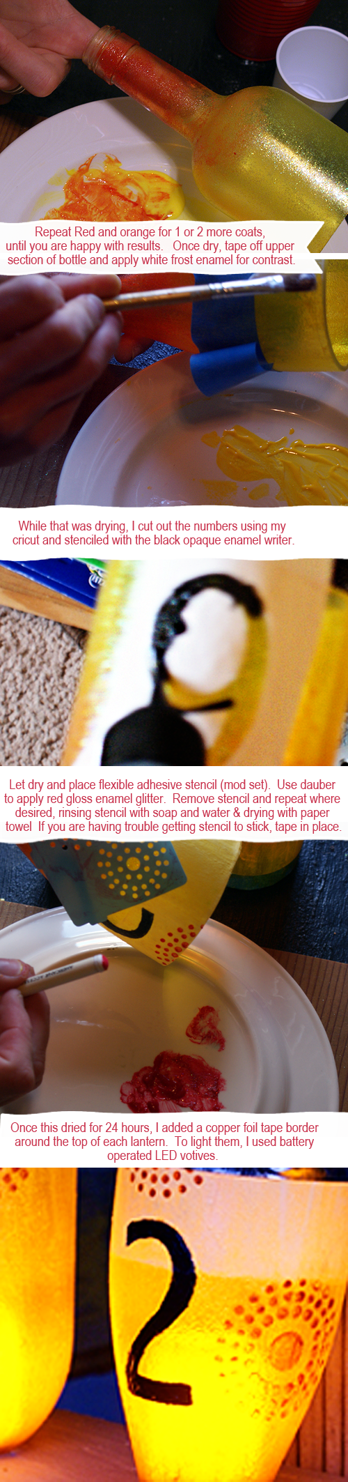 Deco Art Glass Paint; Upcycle Wine Bottles