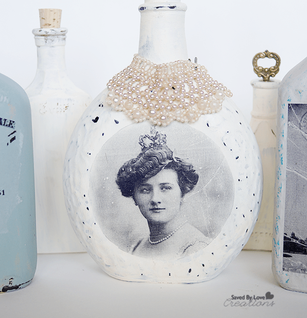 DIY Image Transfer Recycled Glass Bottles
