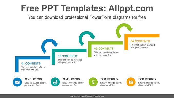 Thick Linear Stairs PowerPoint Diagram Template Powerpoint and google