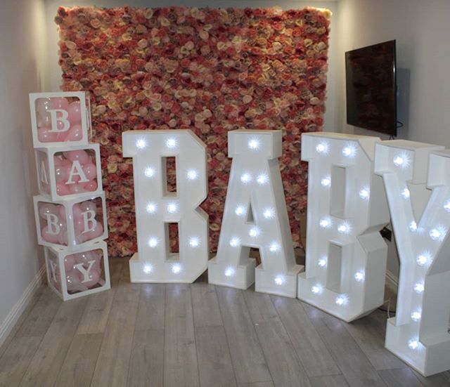baby shower flower wall hire Save the Date Save the Date