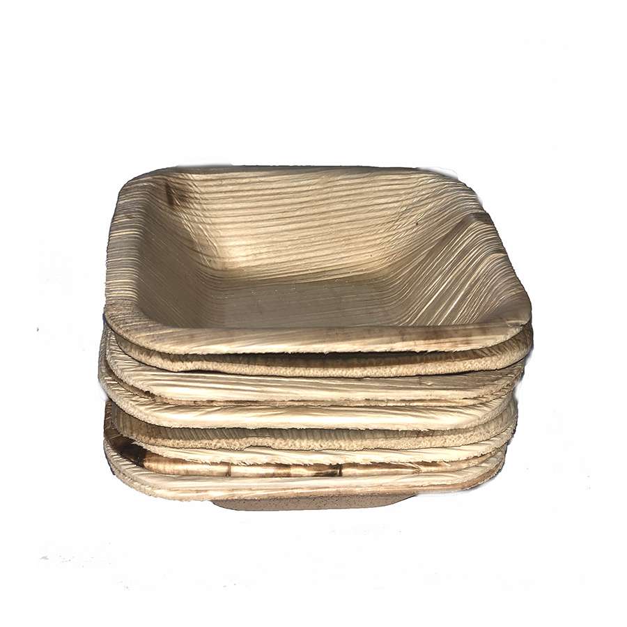 Disposable Bowls 4" Square Areca Palm Leaf Bowls Eco friendly plates