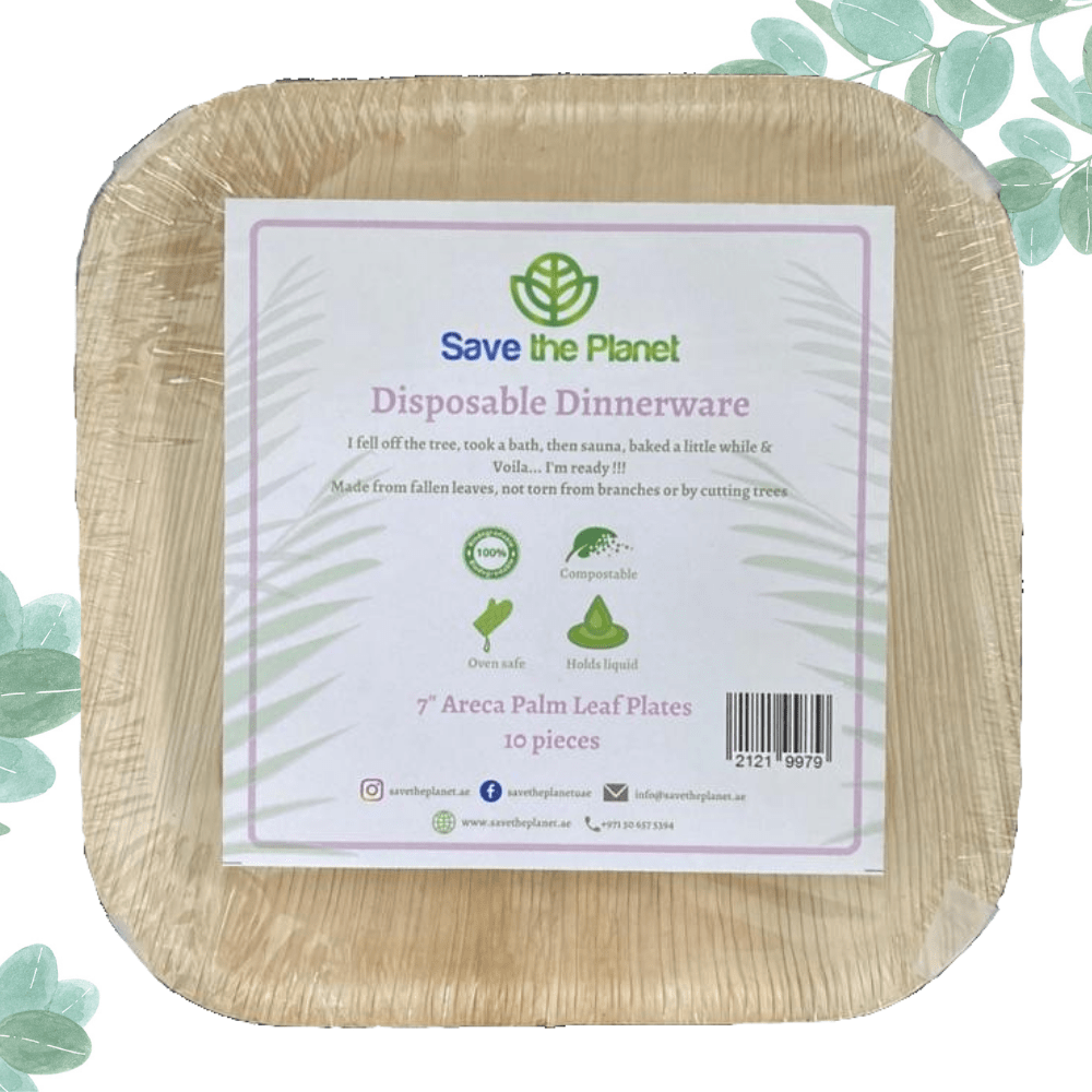 Disposable plates 7" Areca Palm Leaf square plates for the best price
