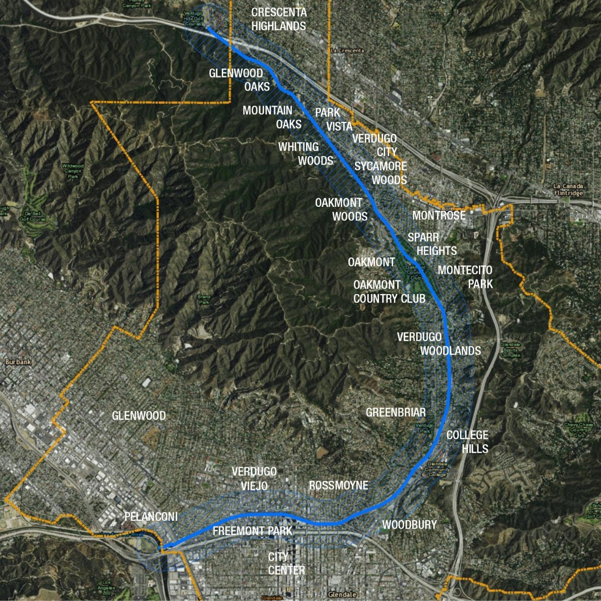 1601 Verdugo Blvd La Canada Map Verdugo Wash Plan