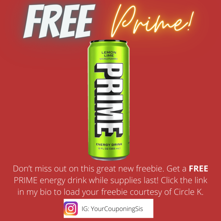 FREE PRIME LEMON LIME ENERGY DRINK FROM CIRCLE K Save With Sis