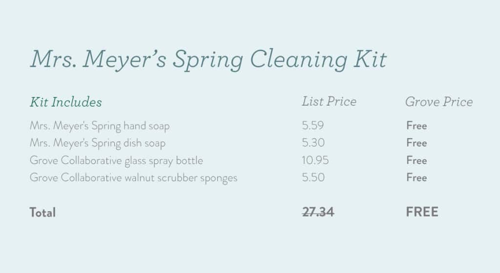 Get a FREE Mrs. Meyer's Spring Cleaning Kit from Grove Collaborative