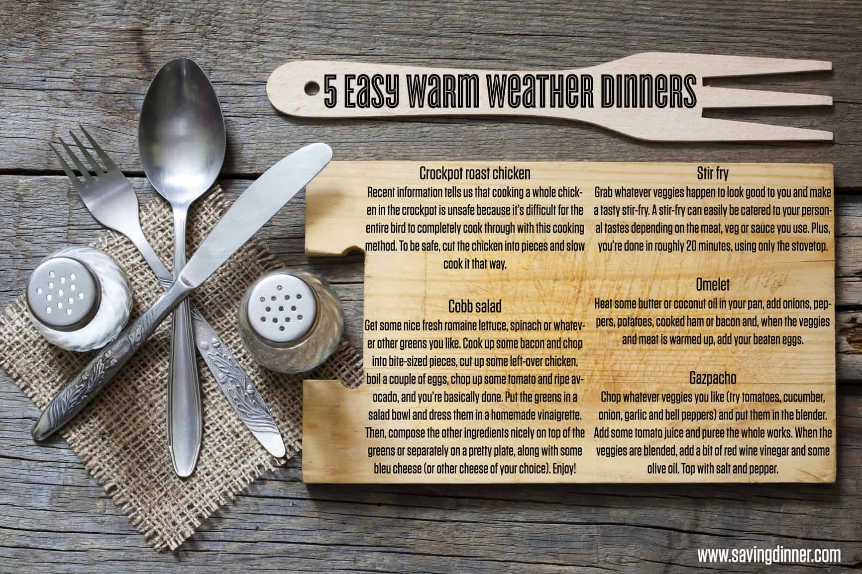 Five easy dinners for when it's too hot to cook Saving Dinner