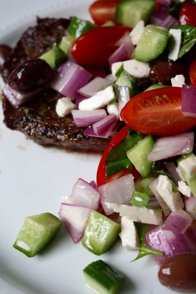 Grilled Steak with Greek Salsa Saving Dinner