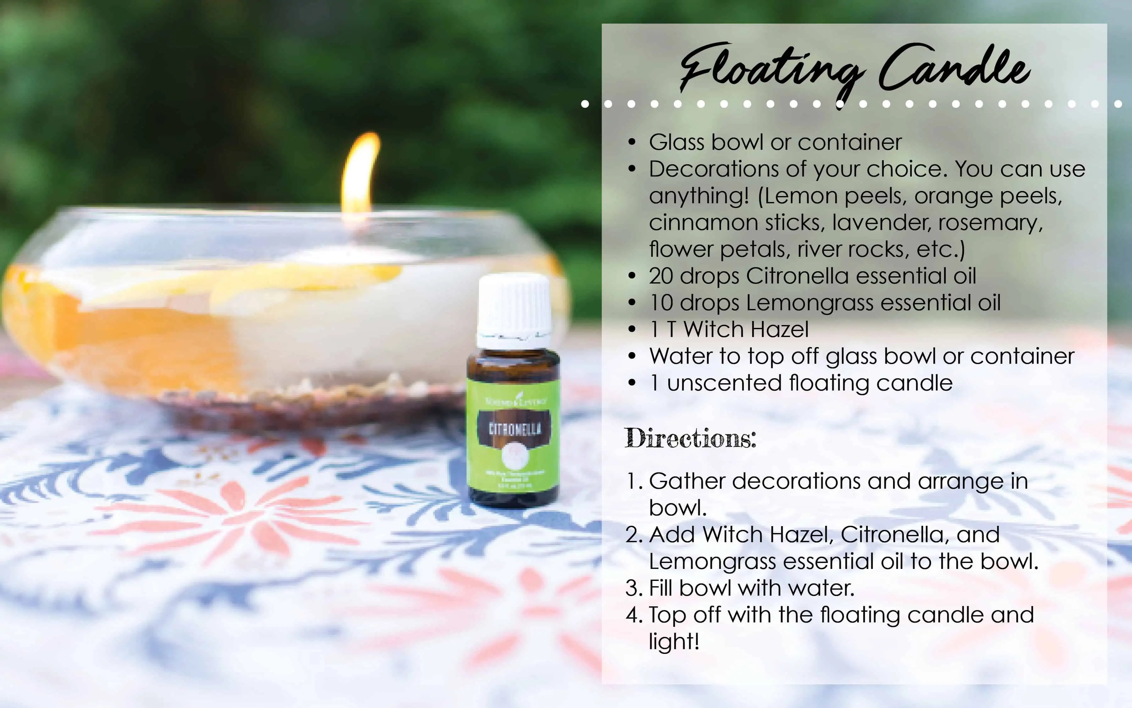 DIY Floating Citronella Candle Saving Dollars and Sense