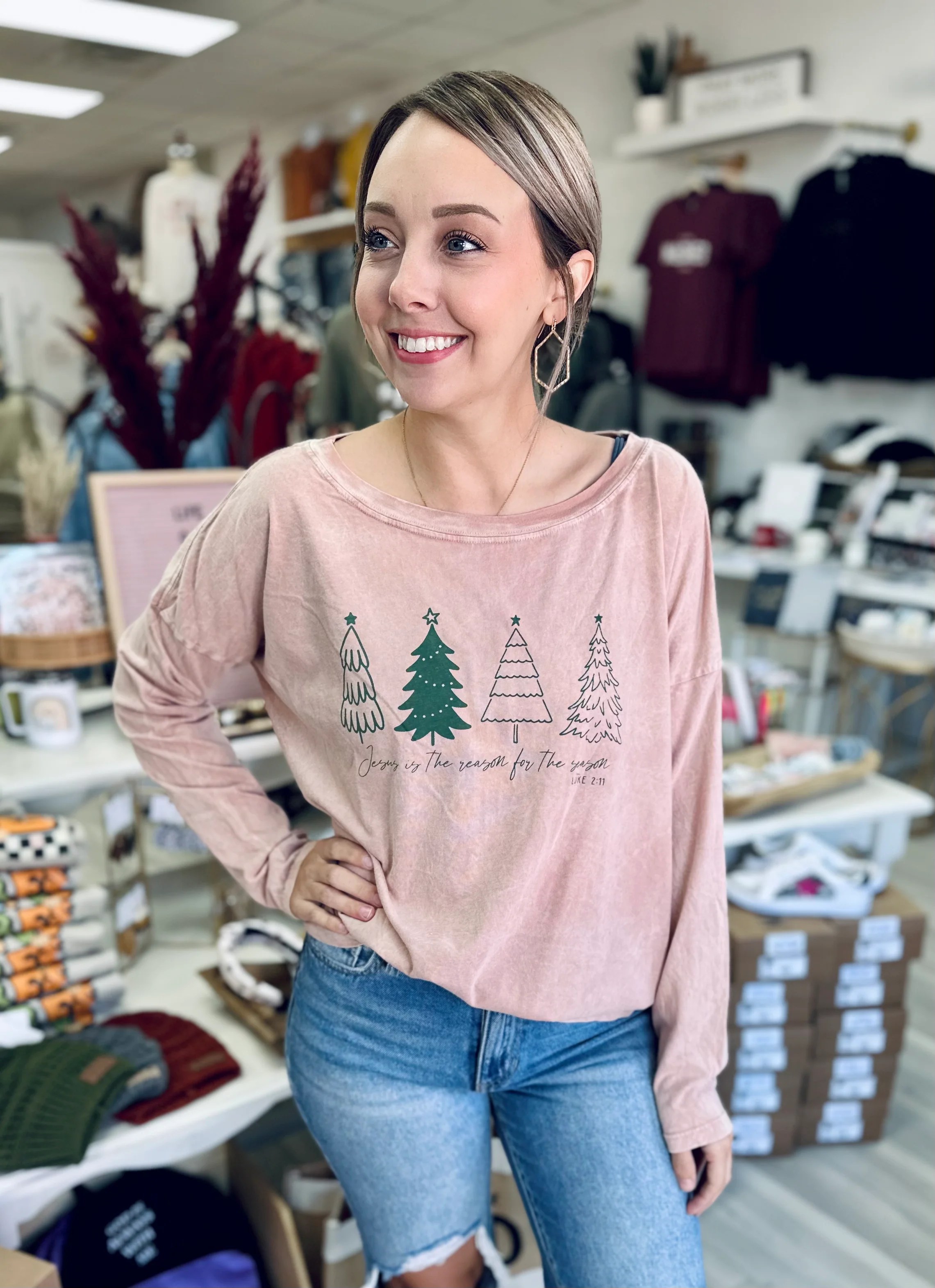 Jesus is the Reason Mineral Wash Long Sleeve Tee Saving Grace