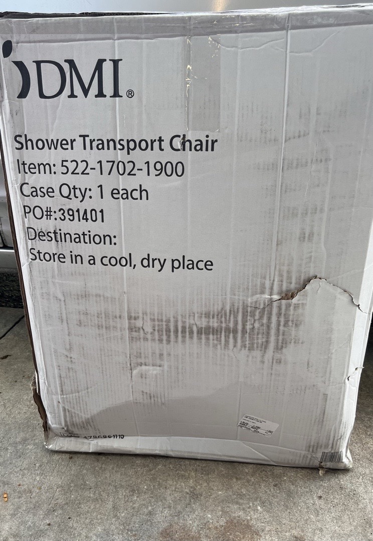 Buy Discounted gently used DMi rolling shower chair in Tampa, St Pete