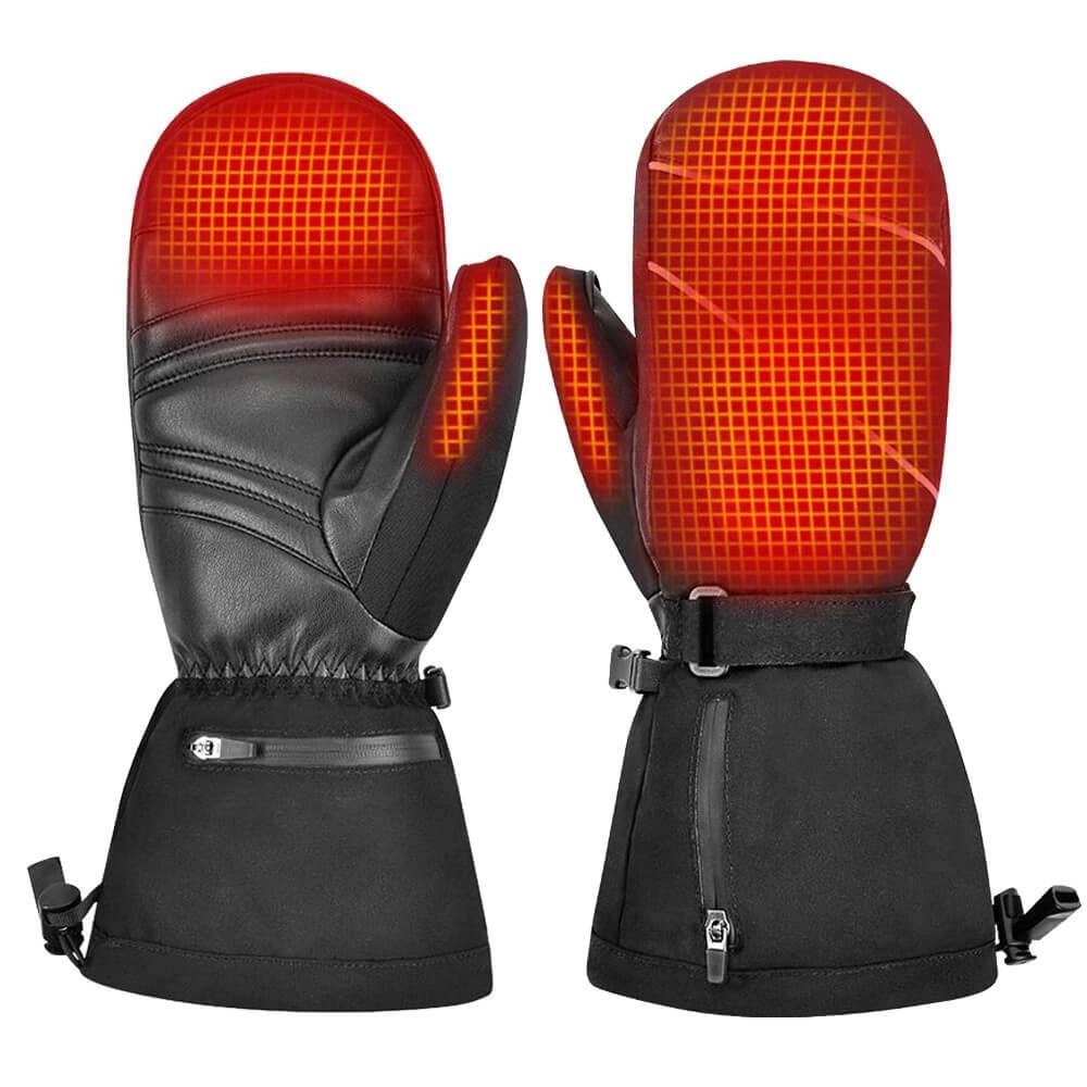 Savior 7.4V Leather Electric Heated Mittens Savior Heated Gloves
