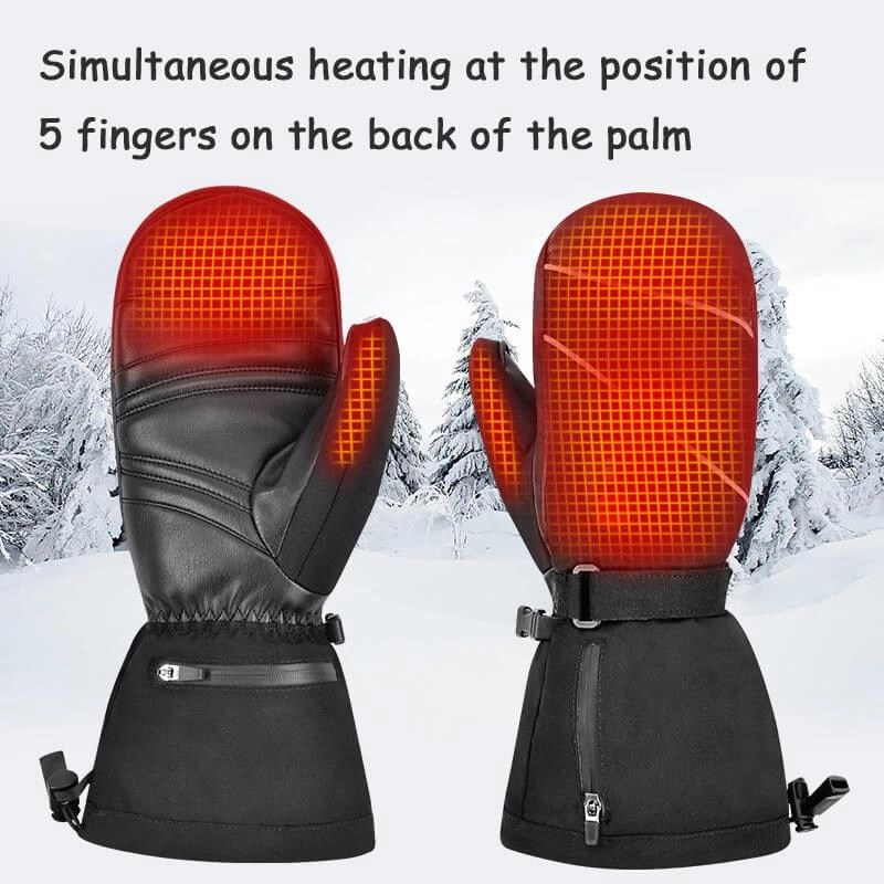 Savior 7.4V Leather Electric Heated Mittens Savior Heated Gloves