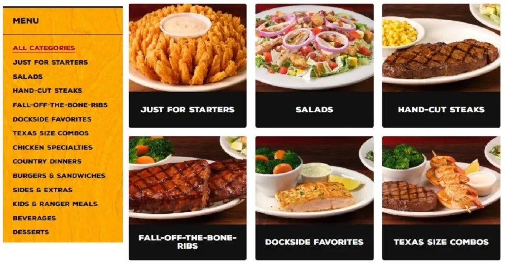 Texas Roadhouse Nutrition Chart February 2024